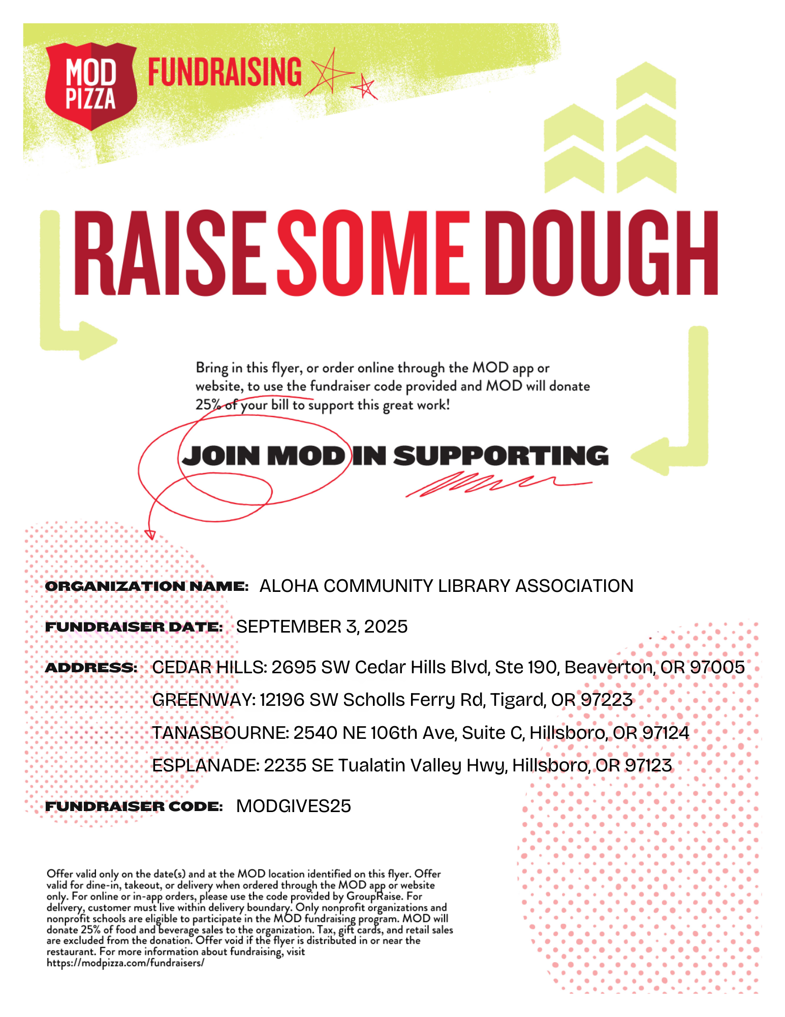 MOD Pizza Fundraiser Day @ MOD Pizza